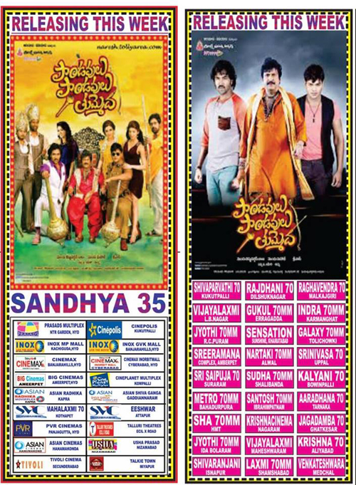 Pandavulu Pandavulu Tummeda HYD Theatres, PPT Hyderabad Theatres List,  Pandavulu Pandavulu Tummeda Theatres, Pandavulu Pandavulu Tummeda 